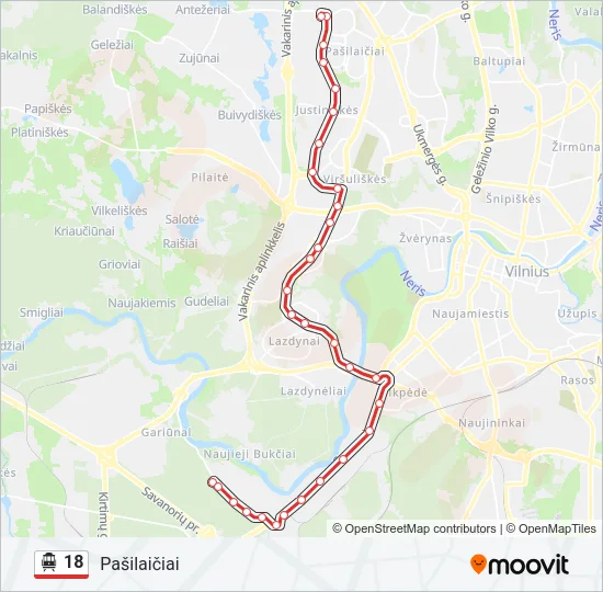 18 Trolleybus Line Map