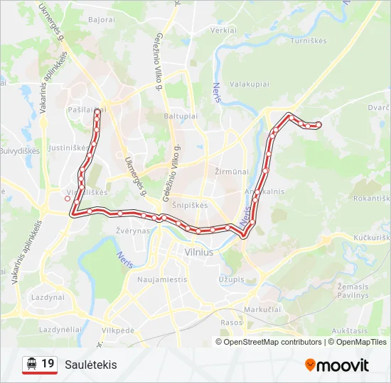 19 Trolleybus Line Map