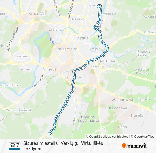 Автобус 7: карта маршрута