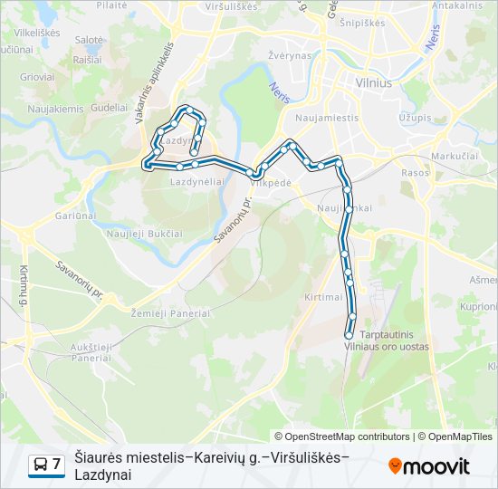 Автобус 7: карта маршрута