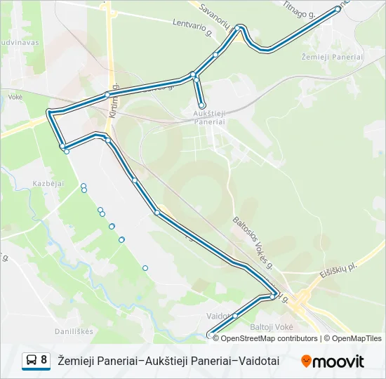 8 Bus Line Map