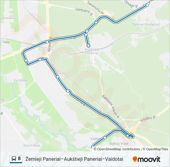 8 Bus Line Map