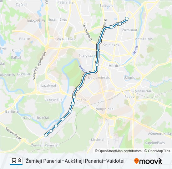 8 bus Line Map