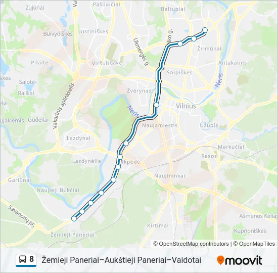 8 Bus Line Map