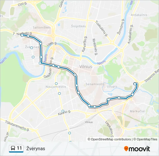 11 Bus Line Map