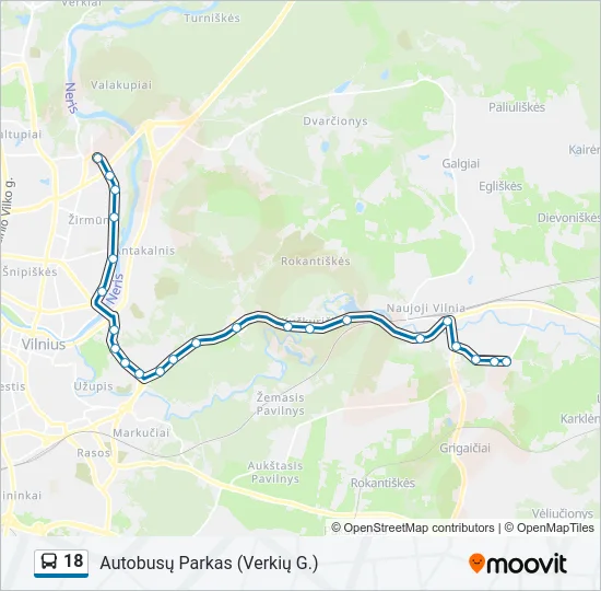 18 Bus Line Map