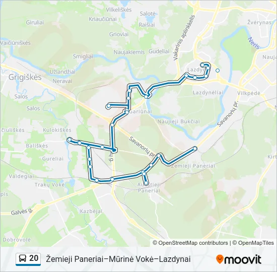 20 Bus Line Map