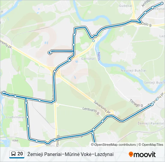 20 Bus Line Map