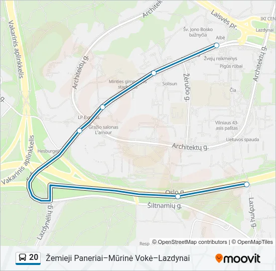 20 Bus Line Map