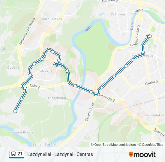 21 Bus Line Map