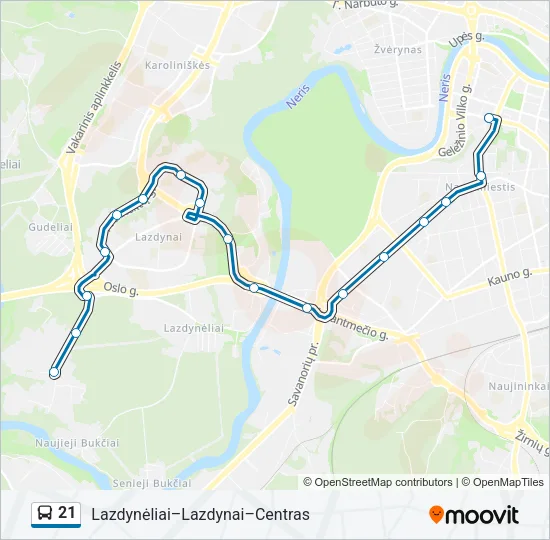 21 Bus Line Map