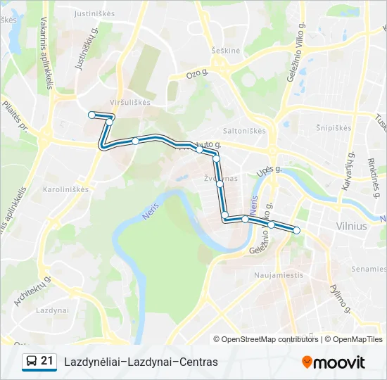21 Bus Line Map