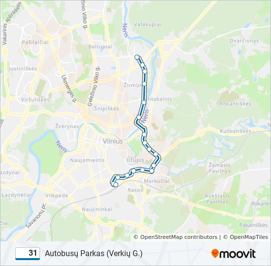 Автобус 31: карта маршрута