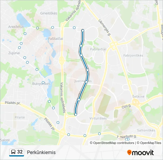Автобус 32: карта маршрута
