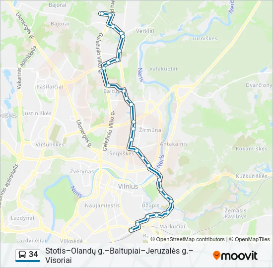 34 Bus Line Map