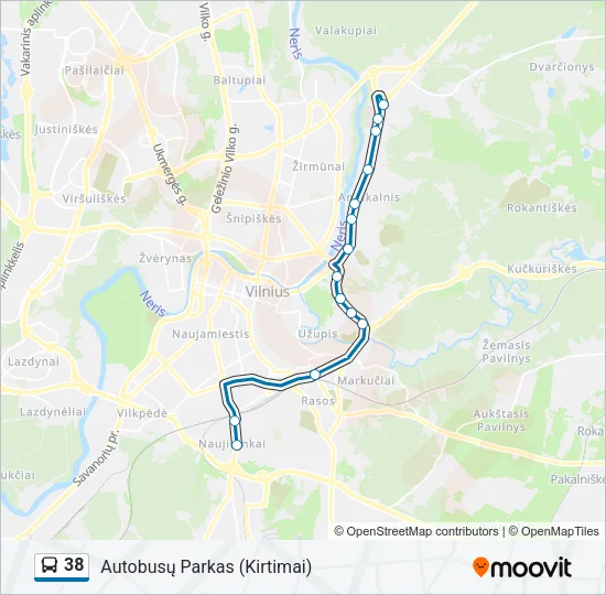38 Bus Line Map