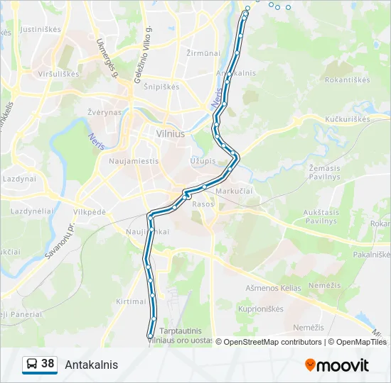 Автобус 38: карта маршрута