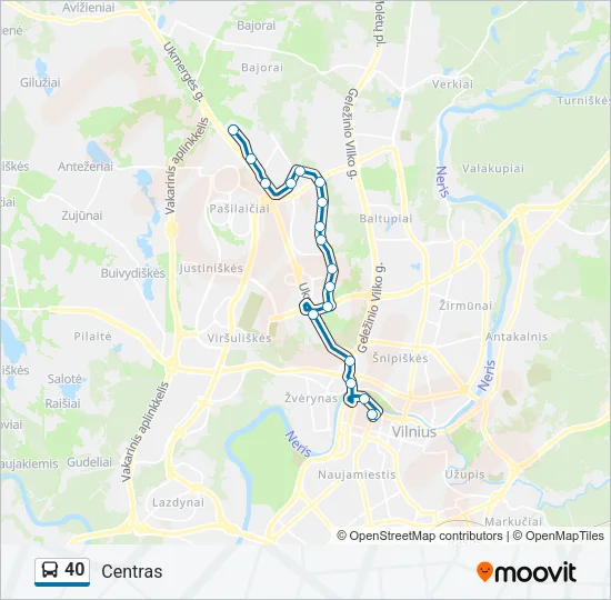 40 Bus Line Map