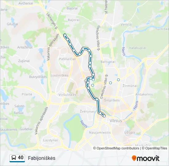 40 Bus Line Map
