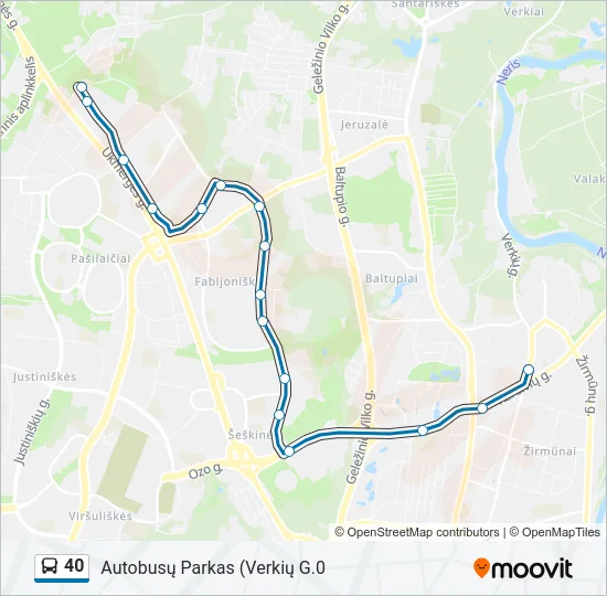 40 Bus Line Map