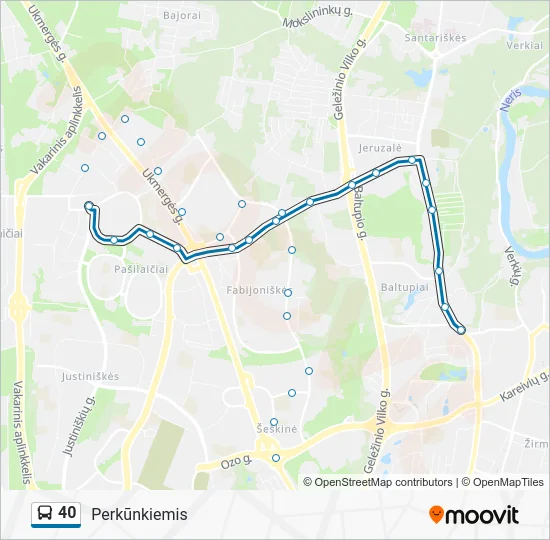 Автобус 40: карта маршрута