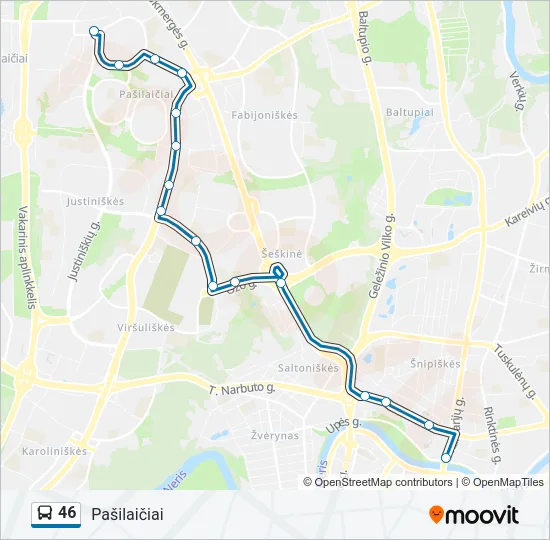 46 Bus Line Map