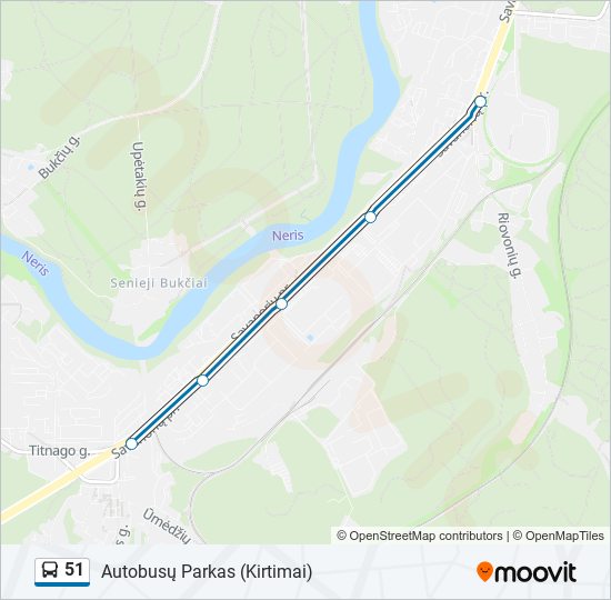 51 bus Line Map