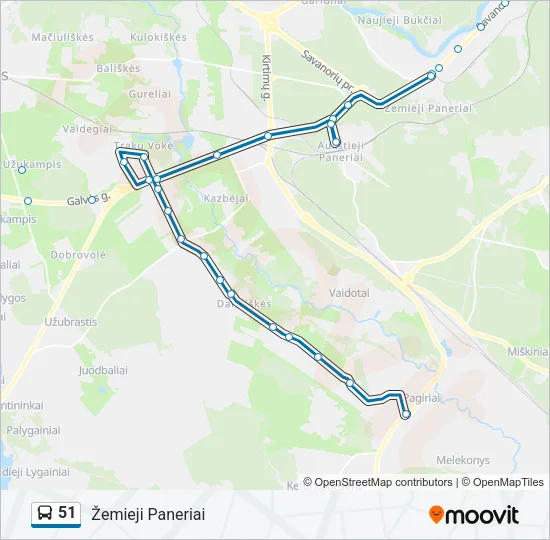 51 Bus Line Map