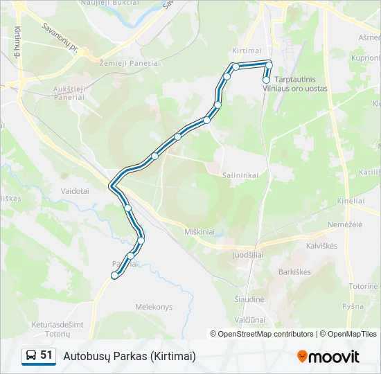 51 Bus Line Map