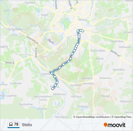Автобус 78: карта маршрута