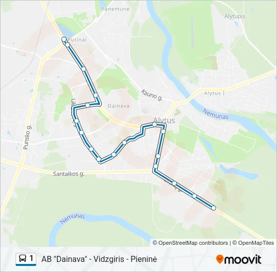 1 Bus Line Map