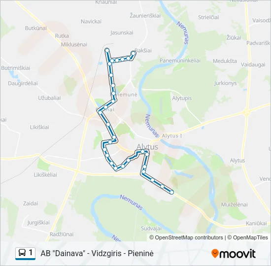 1 Bus Line Map