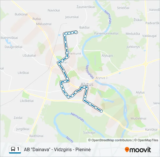 1 Bus Line Map
