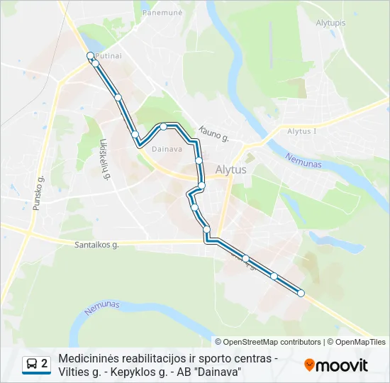 Автобус 2: карта маршрута