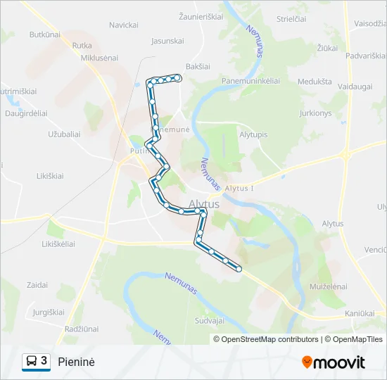 3 Bus Line Map