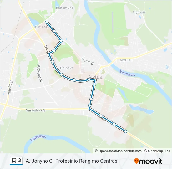 3 Bus Line Map