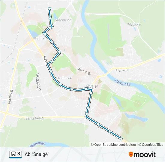 3 Bus Line Map