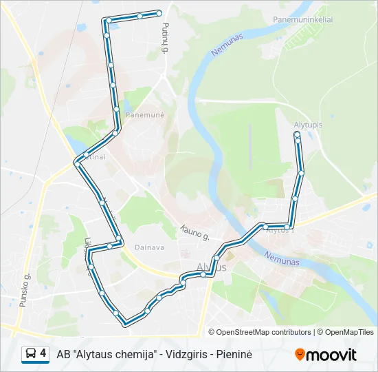 Автобус 4: карта маршрута