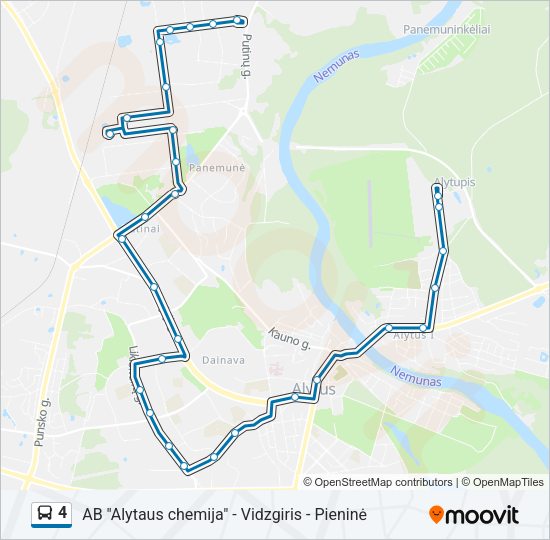 Автобус 4: карта маршрута