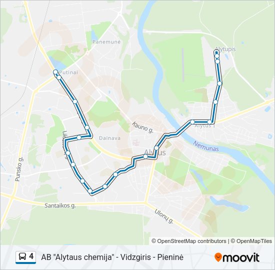 Автобус 4: карта маршрута