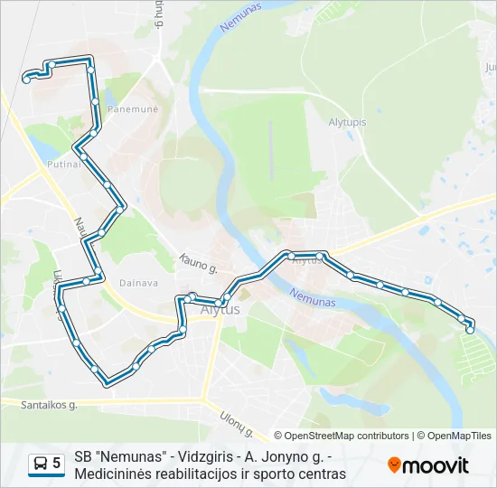 5 Bus Line Map