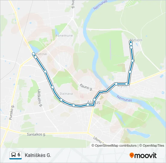 6 Bus Line Map