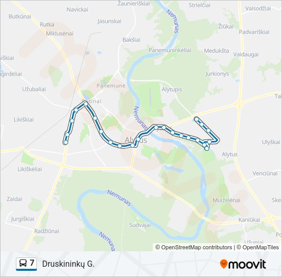 Автобус 7: карта маршрута