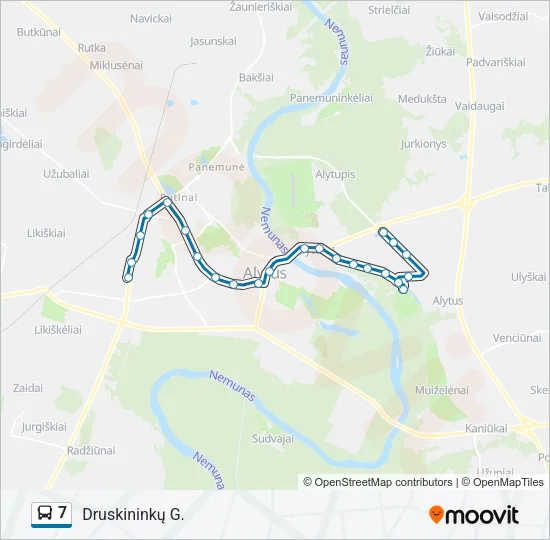 7 Bus Line Map