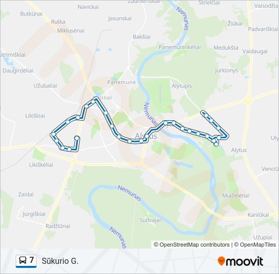 Автобус 7: карта маршрута