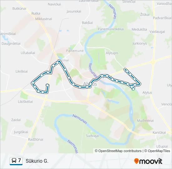 7 Bus Line Map