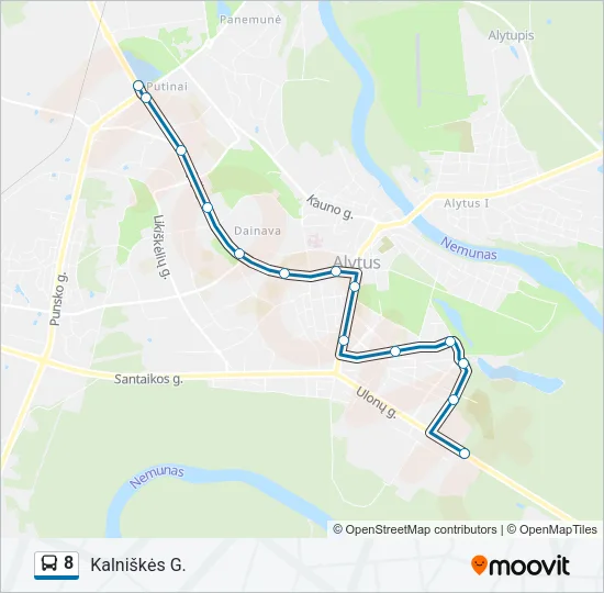 8 Bus Line Map