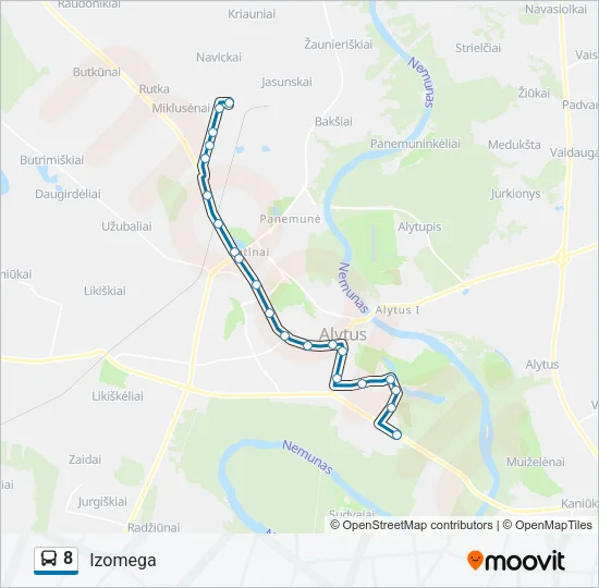 8 Bus Line Map