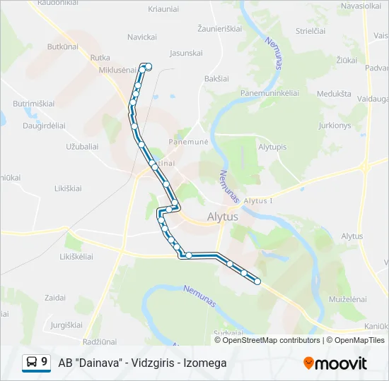 9 Bus Line Map
