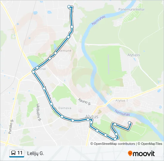 11 Bus Line Map